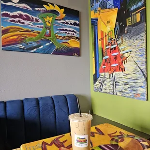 Pistachio oat milk latte