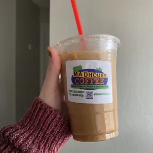 Carmel Toe Iced (barista recommended reduced sweetness, and it was a good call)