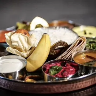 a plate of indian food