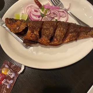 Whole Branzino Fish Fry