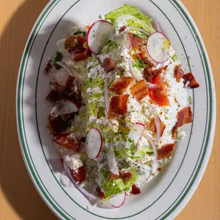 Wedge Salad with feta and cotija-ranch