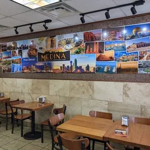 a restaurant with tables and chairs