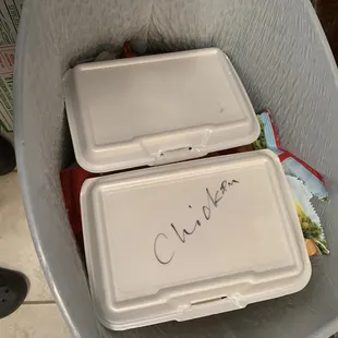 The trash where it belongs.