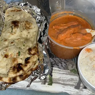 Butter Chicken with 80. Garlic Naan