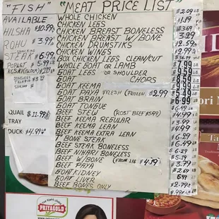 Price list