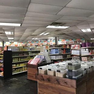 a variety of products on display