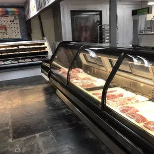 a meat display in a store