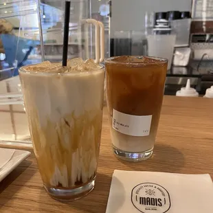 Salted caramel latte &amp; cold brew latte