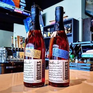 two bottles of bourbon