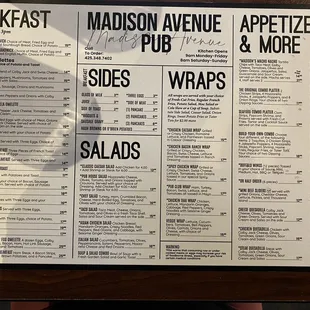 New menu taken November 2022 -2