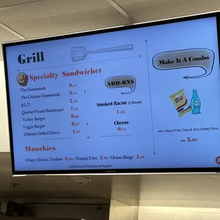 Grill menu