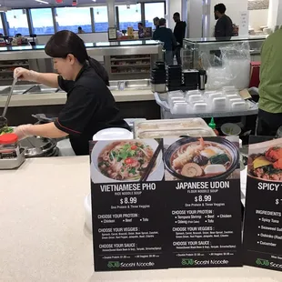 Pho and Noodle station.