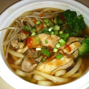 Udon Noodles with Chicken.