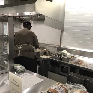 Made to order sandwiches at the Grill station.