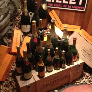 a display of bottles of wine