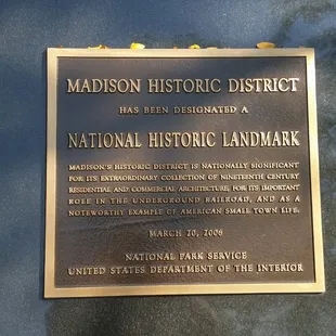Madison Historic District Plaque