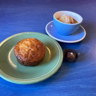 Quiche, affogato &amp; chocolate (sample).