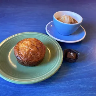 Quiche, affogato &amp; chocolate (sample).