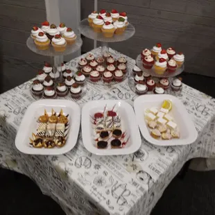 Beautiful homemade dessert table with every buffet