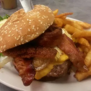 The yummy breakfast burger