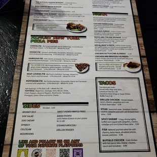 sushi and sashimi, menu