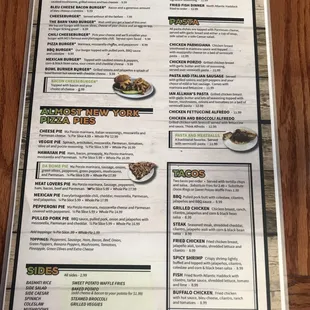 sushi and sashimi, menu