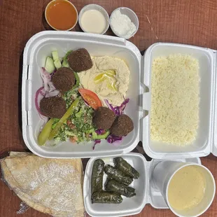 Vegetarian Grape Leaves Dinner