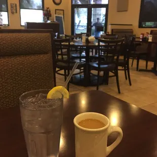 A perfect seat to have coffee and water while a short wait for breakfast special.