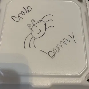 cute doodle on my to-go order lol
