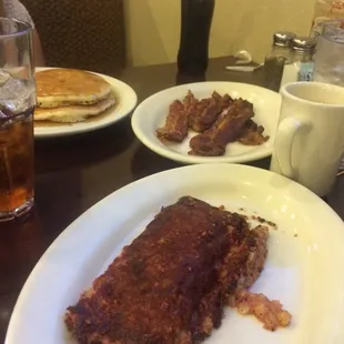 Hash and crispy bacon!