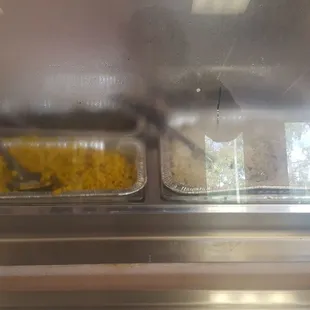 Greens,  corn, green beans, rice