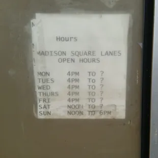 Their hours. Love the ???.