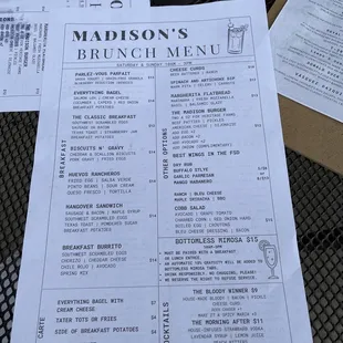the menu for the lunch