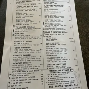Brunch Menu