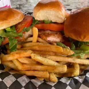 Fried chicken sliders