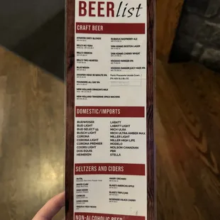 Beer list