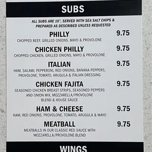 New menu as of May 2023