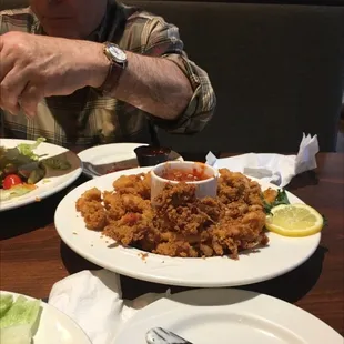 Calamari very good.