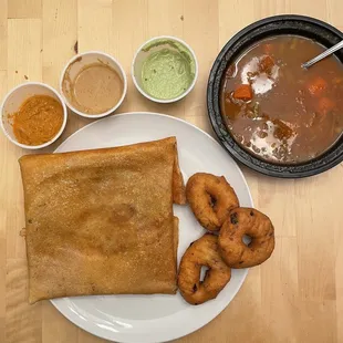 Masala Dosa and Vada Sambhar. Yum!