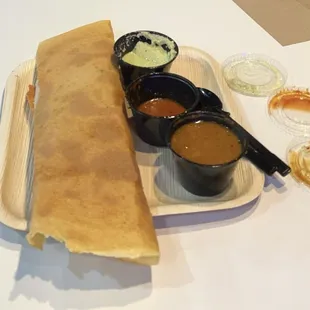 Dosa with spicy potato