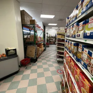  grocery store with a checkered floor