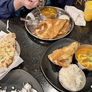 a person eating a meal at a restaurant