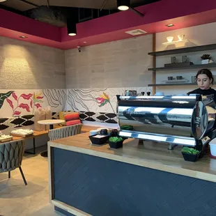 a woman preparing food in the kitchen