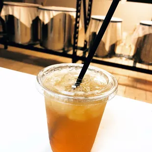 a drink in a plastic cup