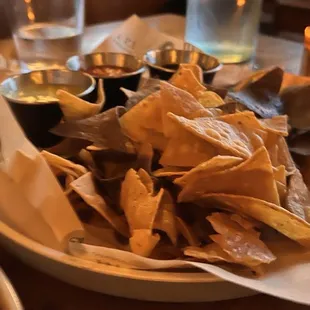 Chips &amp; 3 salsa