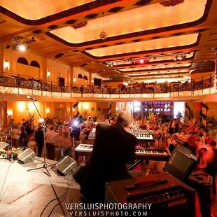 a band performing at a concert