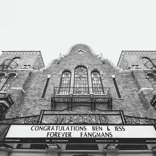 the front of the building