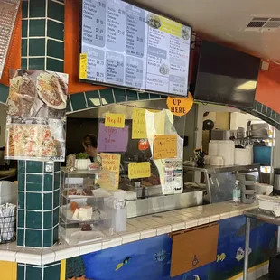 the counter and menus