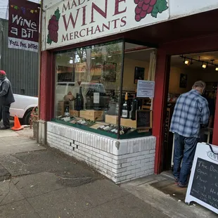 the front of a wine shop