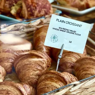 a display of croissants